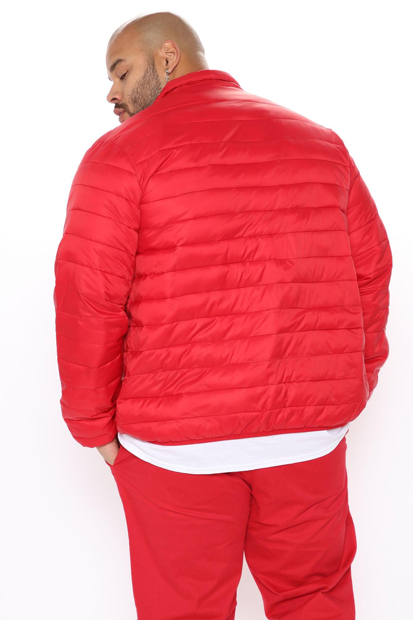 Wesley Packable Puffer Jacket - Red Product Image