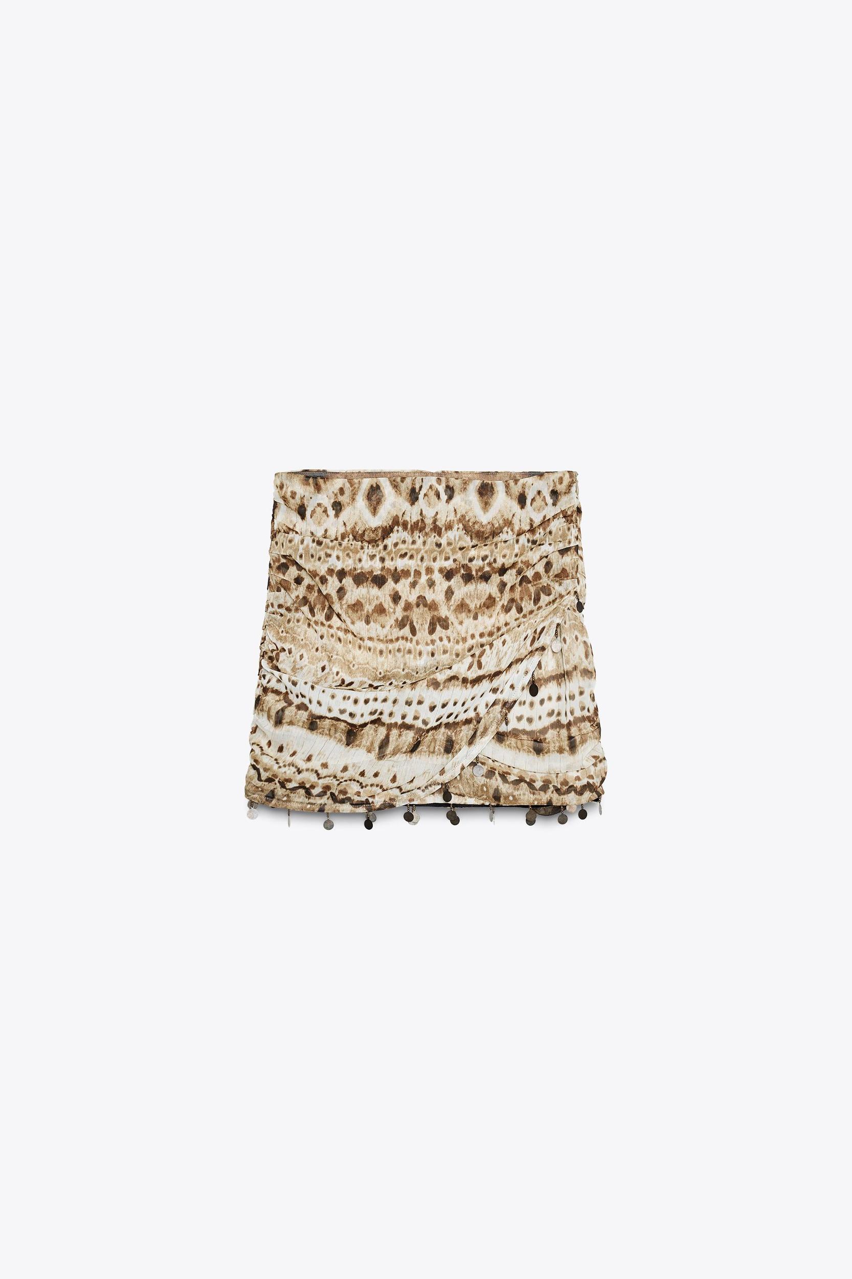 TIE-DYE BEADED MINI SKIRT Product Image