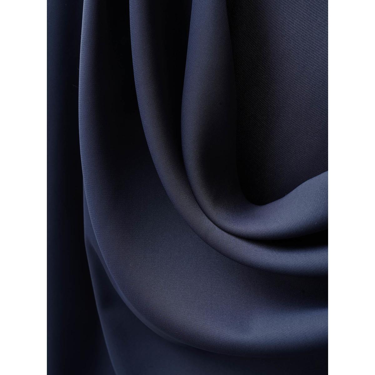 Plus Size Indigo Plain Cowl Neck Ruffle Sleeve Blouse Women Work From Home Short sleeve Cowl Neck Work Blouses BloomChic 12/L Product Image