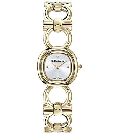 Womens Double Gancini Goldtone Stainless Steel Bracelet Watch/25MM Product Image