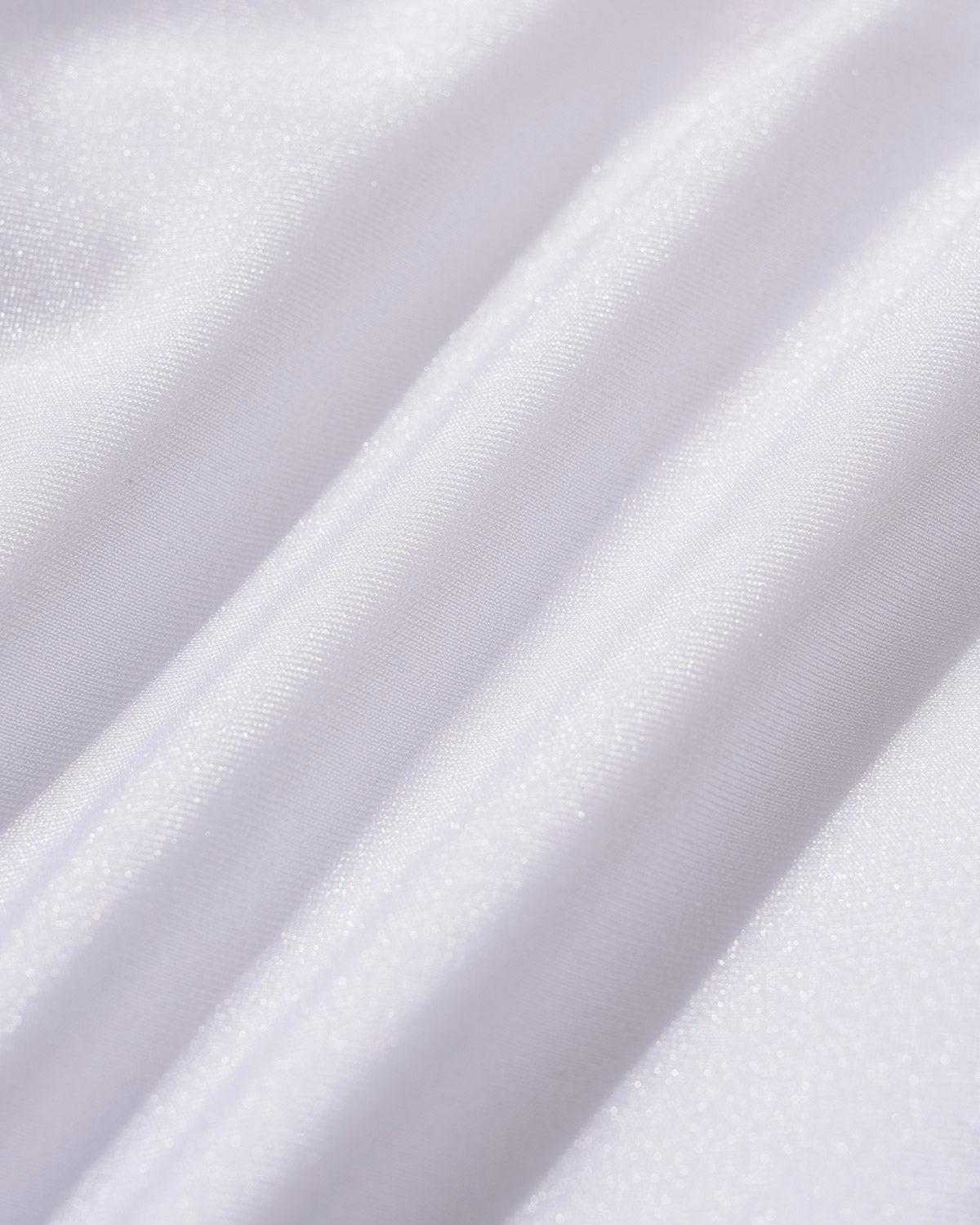 White Sweetheart Neck Drawstring Bikini Sets Product Image