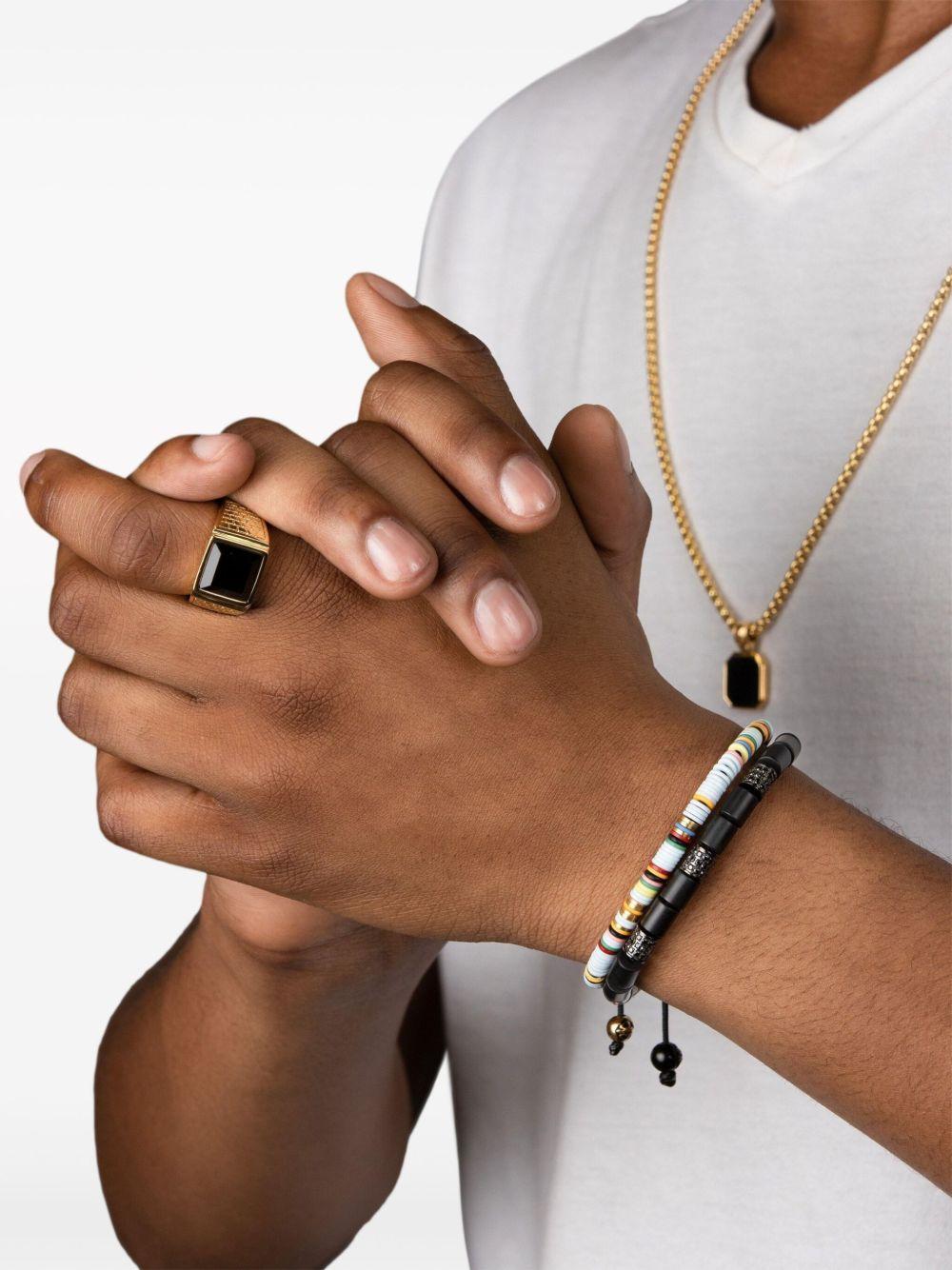 Golden Brick agate signet ring  Product Image