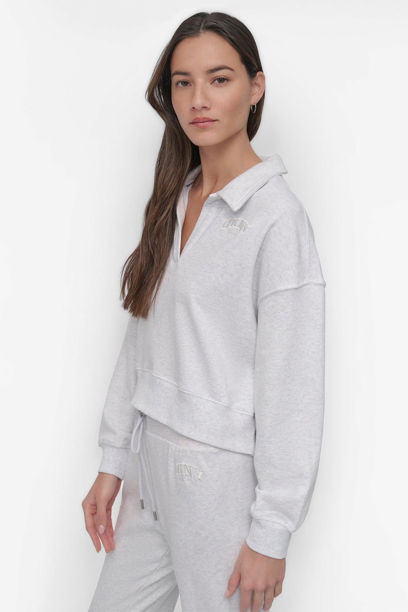 CROPPED VARSITY LOGO POLO SWEATSHIRT Product Image