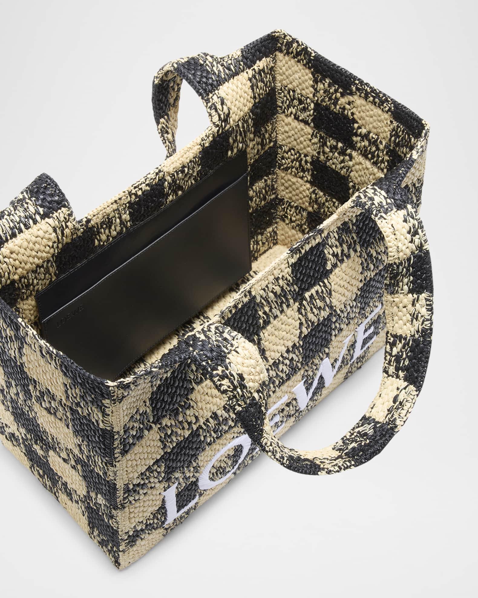 x Paula’s Ibiza Large Tote Bag in Gingham Raffia Product Image