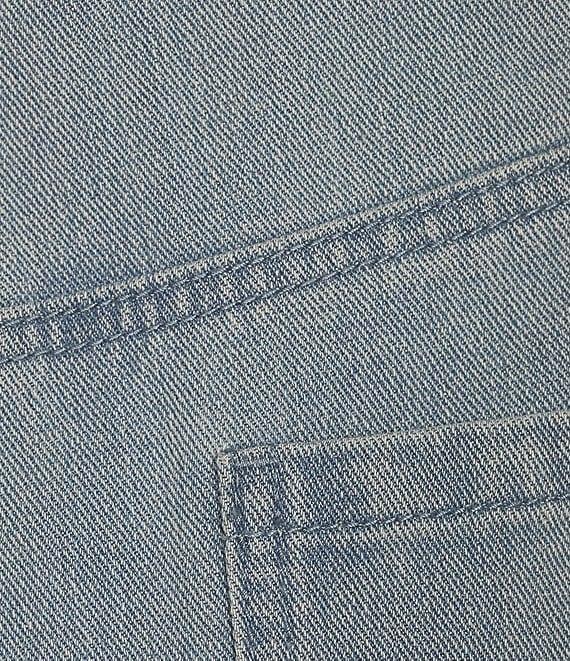 C&V Chelsea & Violet Raw Edge Frayed Hem Wide Leg Denim Jeans Product Image