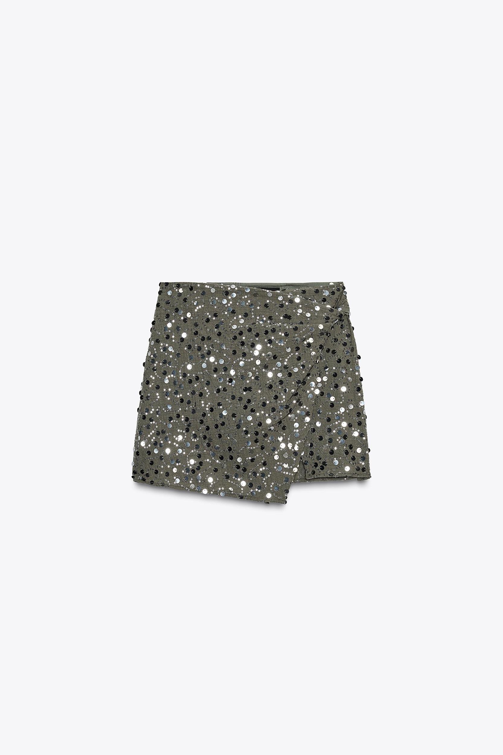 SEQUIN WRAP MINI SKIRT Product Image