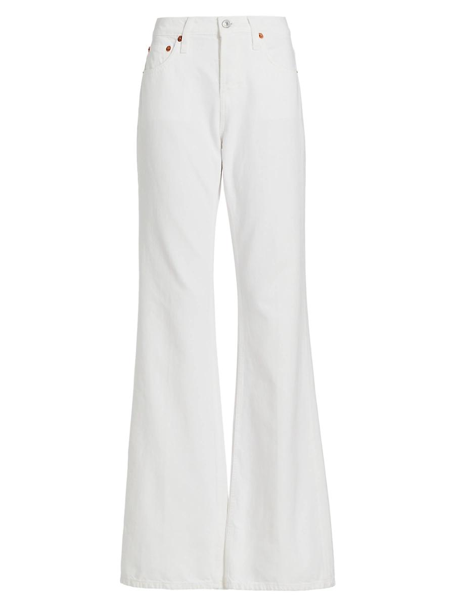 Womens Loose Boot Mid-Rise Boot-Cut Jeans Product Image