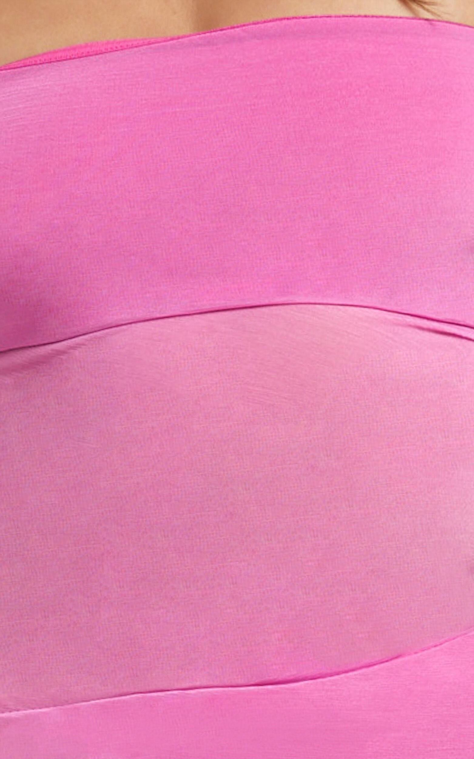 Fatima Maxi Dress - Bodycon Strapless Dress in Fuchsia Product Image