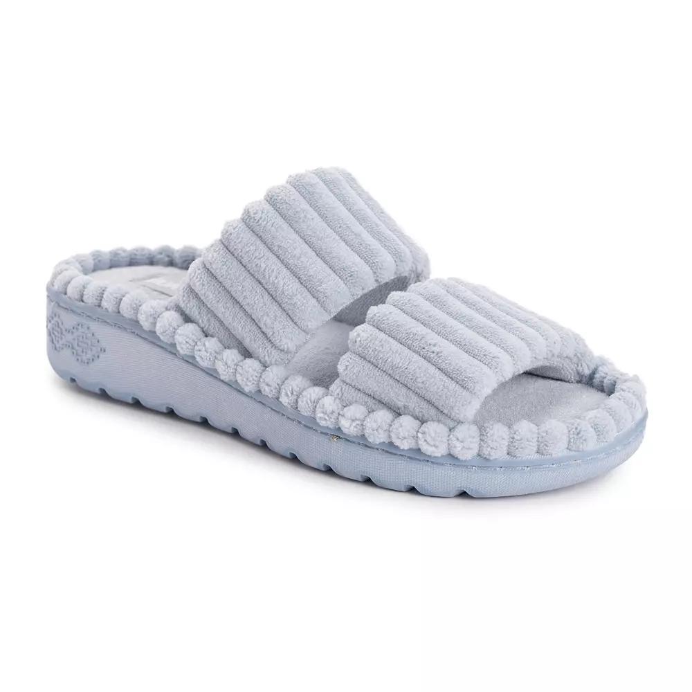MUK LUKS Cloud Ribbed Terry Women's Double Strap Slide Slippers,  Product Image