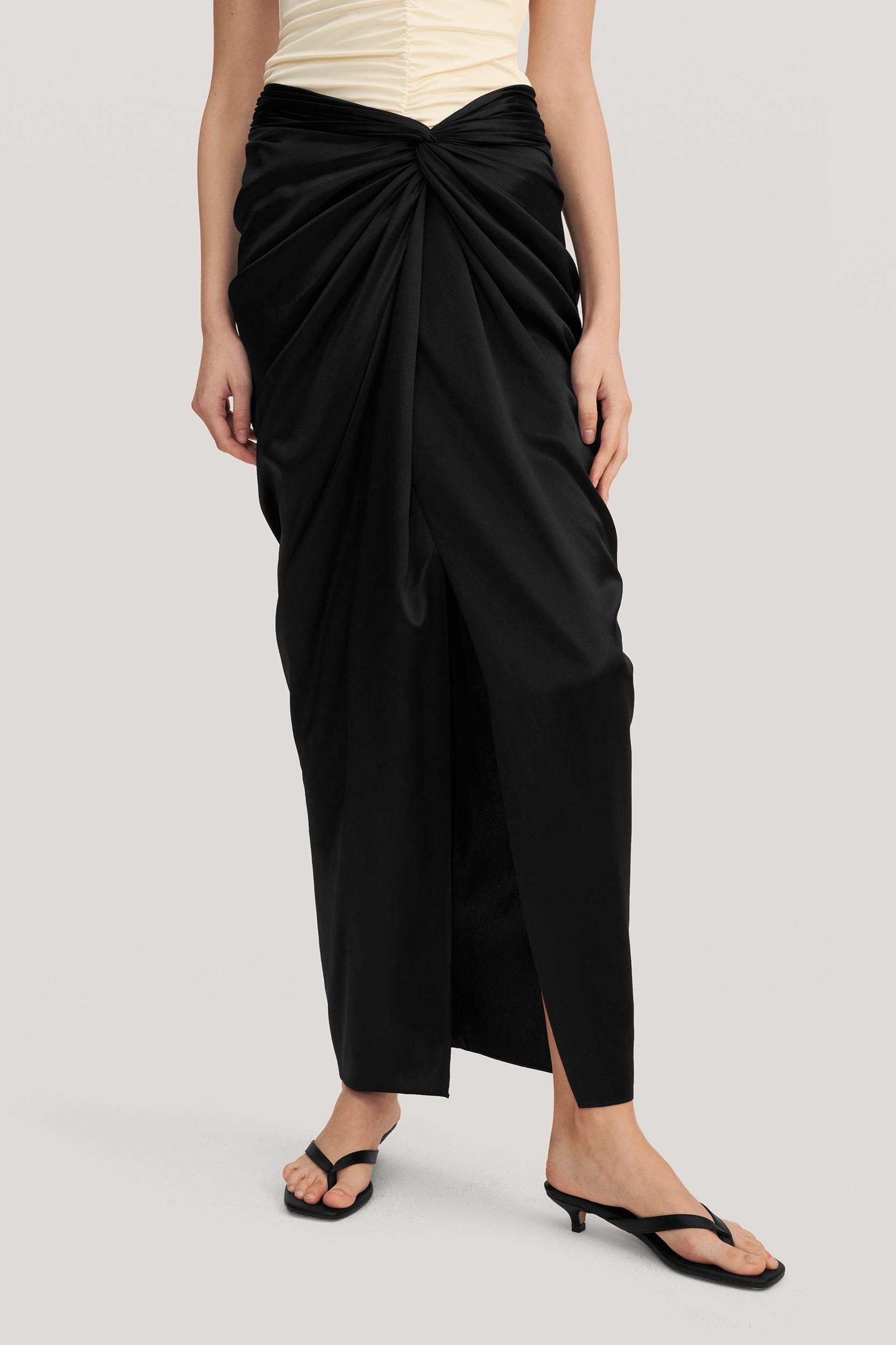 Malus Draped Front Knot Skirt Product Image