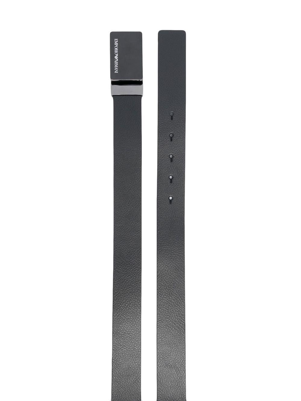 logo-buckle leather belt Product Image