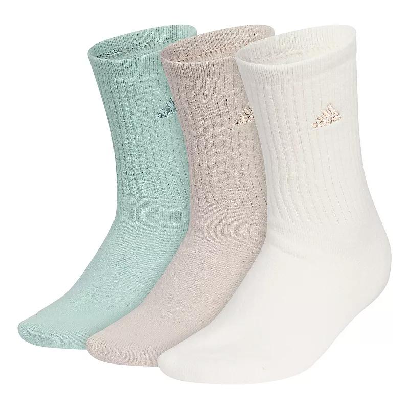 Women's adidas Cushioned Comfort 3-Pack Crew Socks, Size: 5-10, Green Product Image