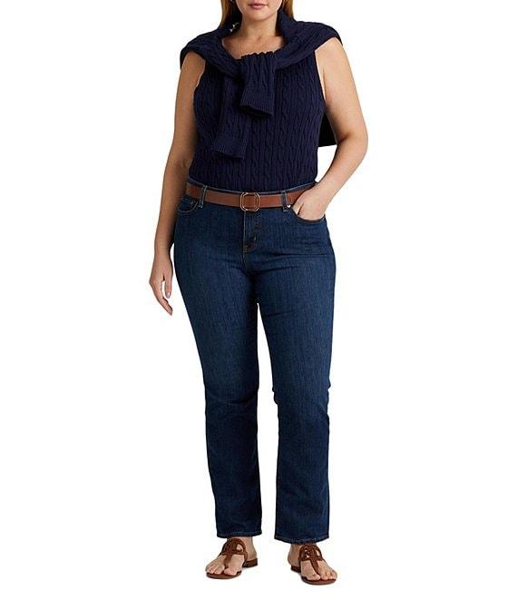 Lauren Ralph Lauren Plus Size Stretch Denim Premier Straight Leg Jeans Product Image