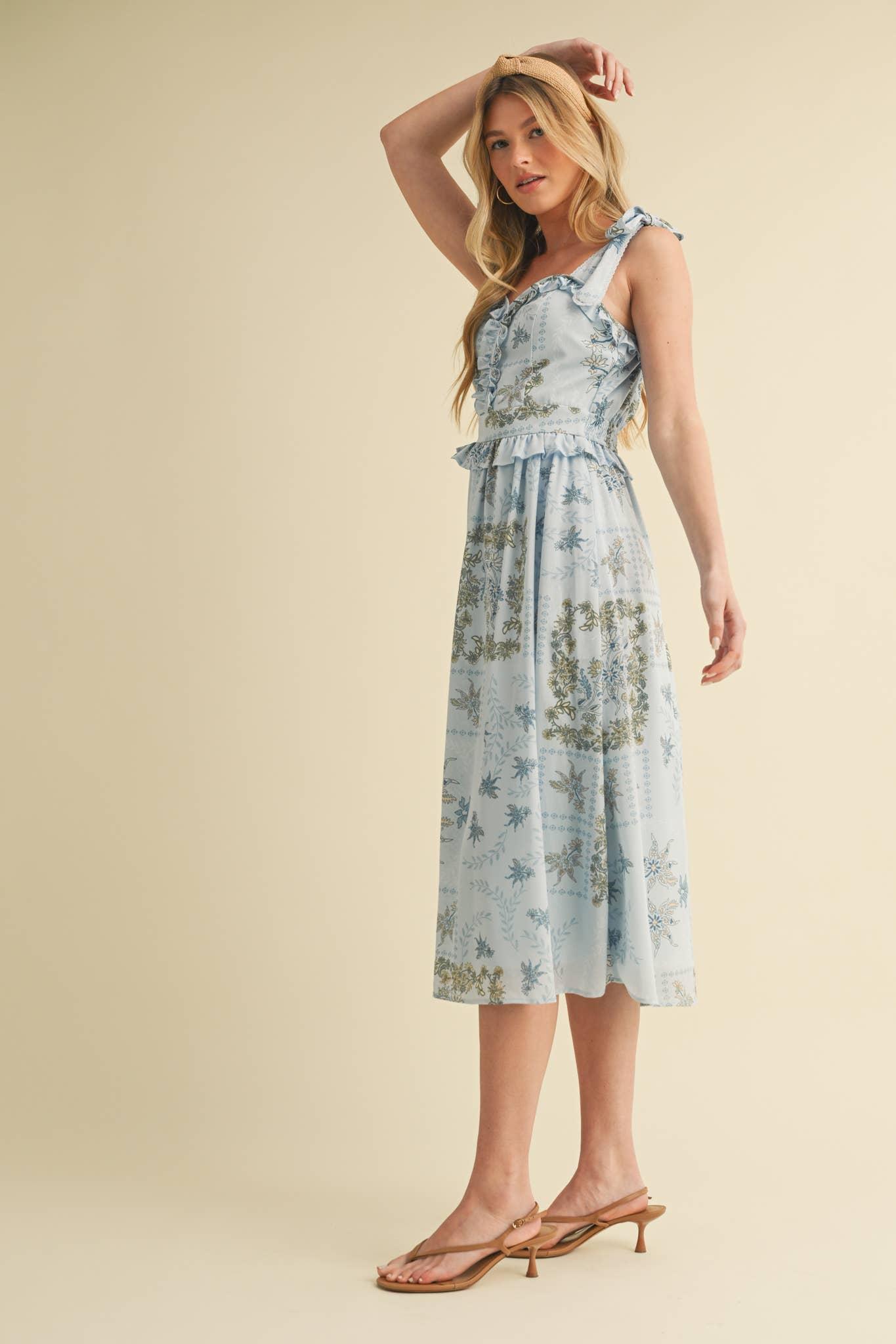 Floral Smocked Midi Dress Product Image