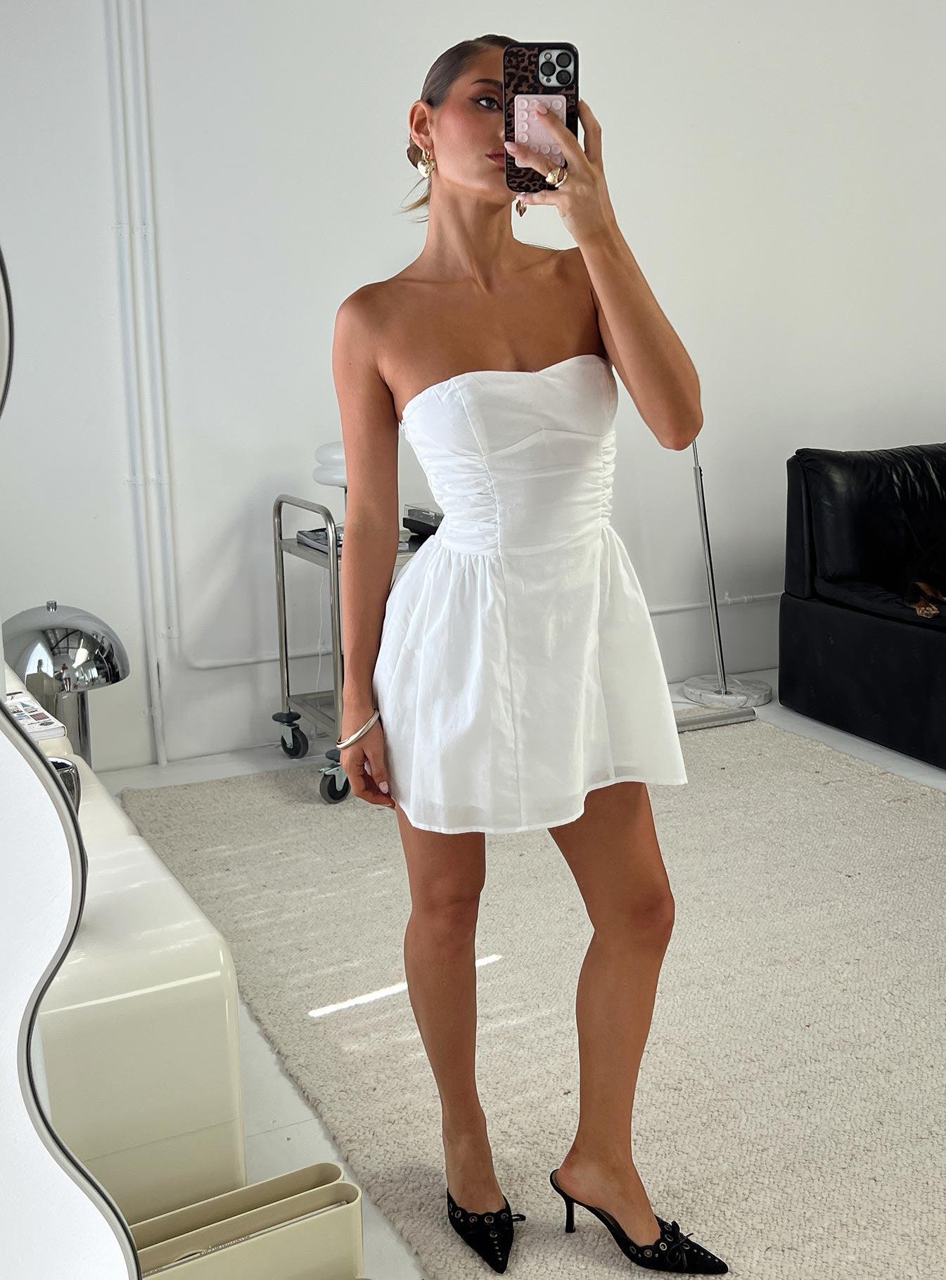 Sybille Strapless Mini Dress White Product Image