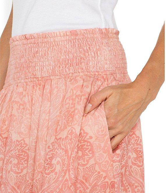 Liverpool Los Angeles Woven Paisley Print Tiered Maxi A-Line Skirt Product Image