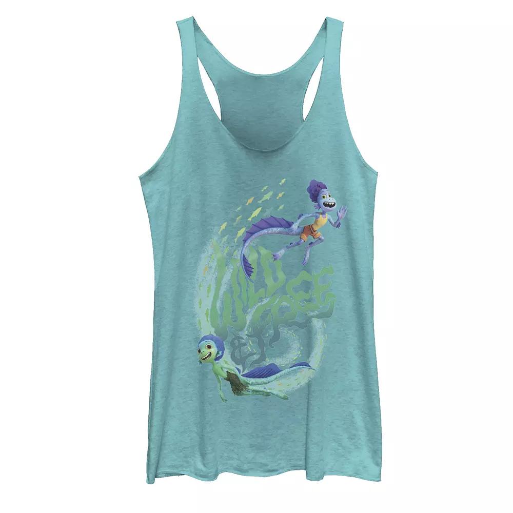 Disney / Pixar's Luca & Alberto Juniors' Wild & Free Graphic Tank Top, Girl's, Size: XS, Tahiti Blue Product Image