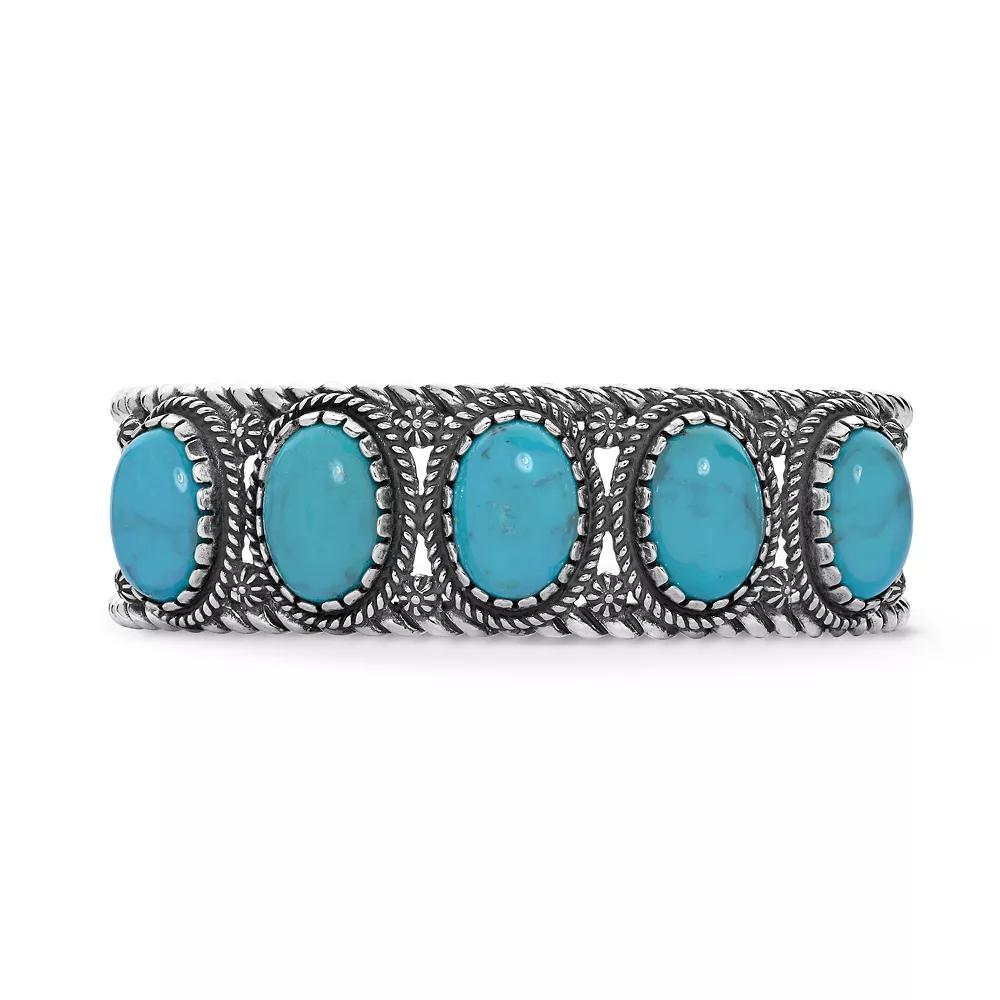 Southwest Spirit® Sterling Silver and Turquoise Cuff Bracelet, Women's, Size: 6.75, Blue Turquoise Product Image
