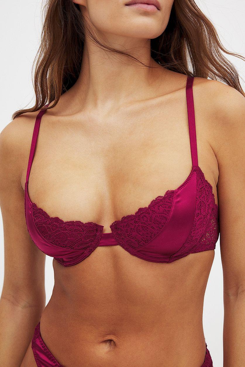 Satin Detail Wire Bra Product Image