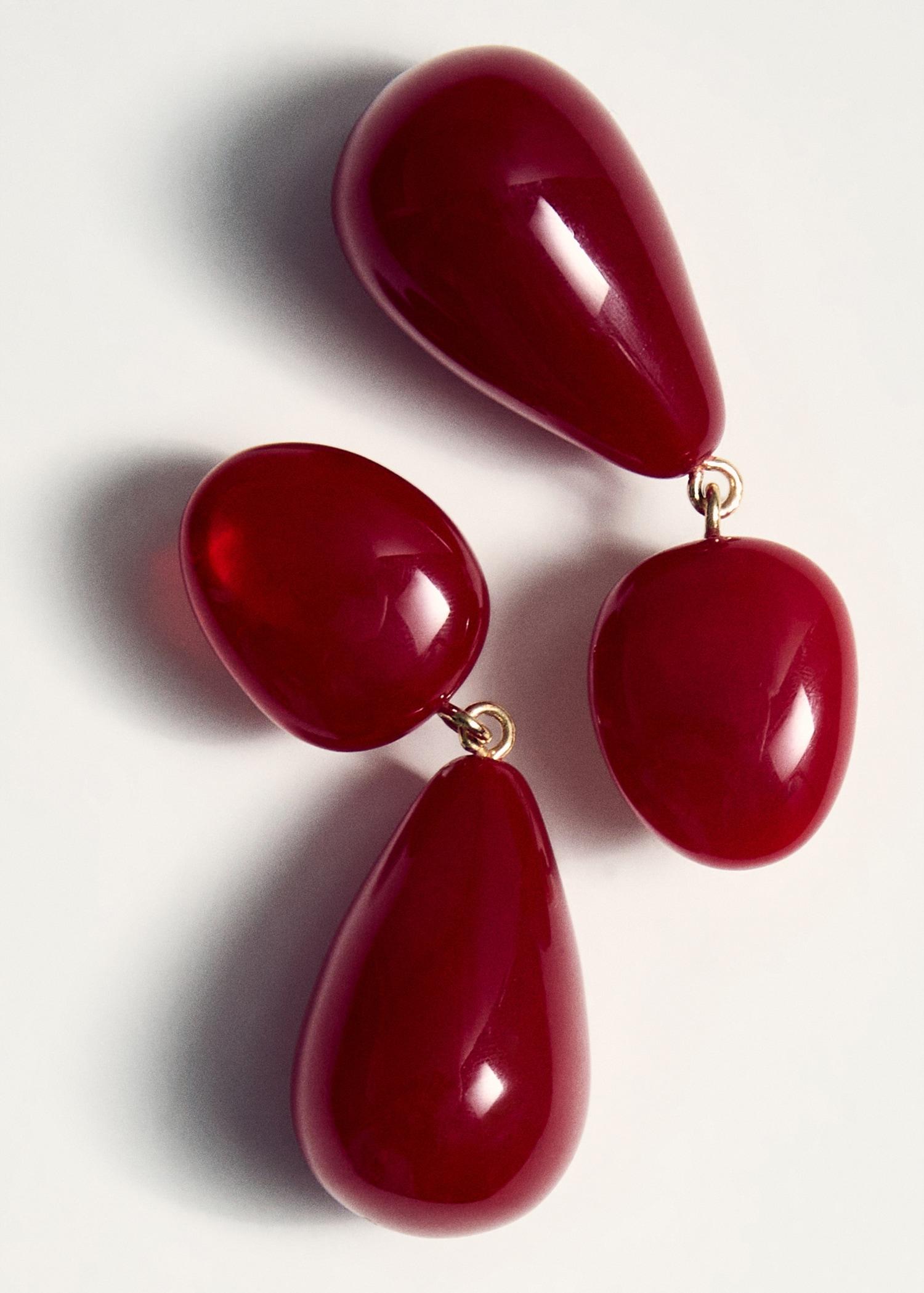 Resin drop earrings - Women | MANGO USA Product Image