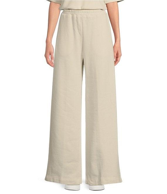 Le' AL.X Woven Organic Cotton High Rise Wide Leg Full Length Coordinating Sweatpants Product Image