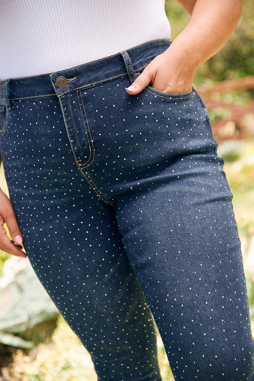 Westport 5 Pocket High Rise Rhinestone Skinny Jeans - Plus Product Image