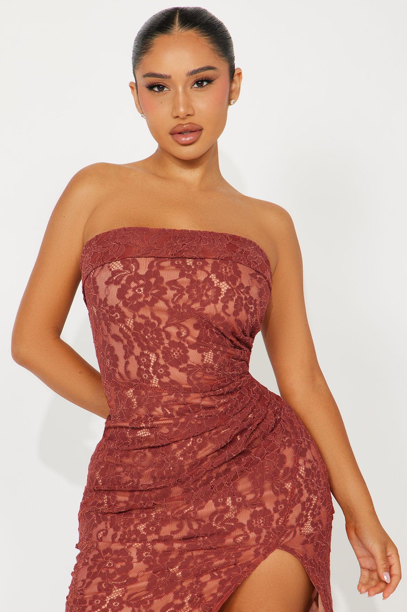 Liv Lace Maxi Dress - Marsala Product Image