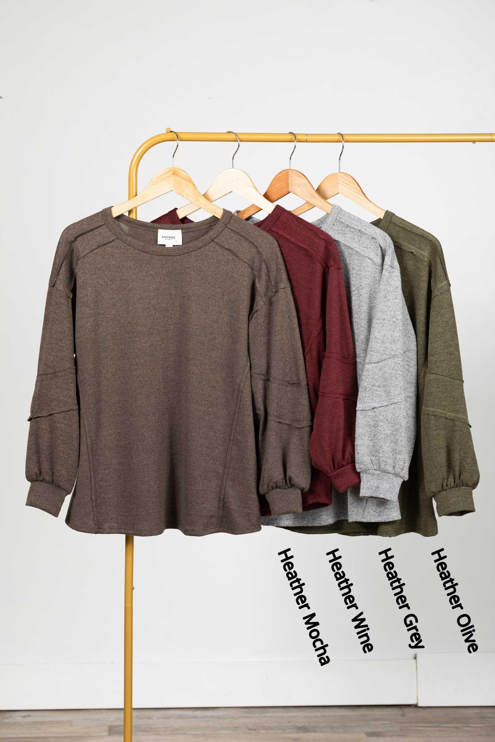 Solid Knit Long Sleeve With Exposed Seams Product Image