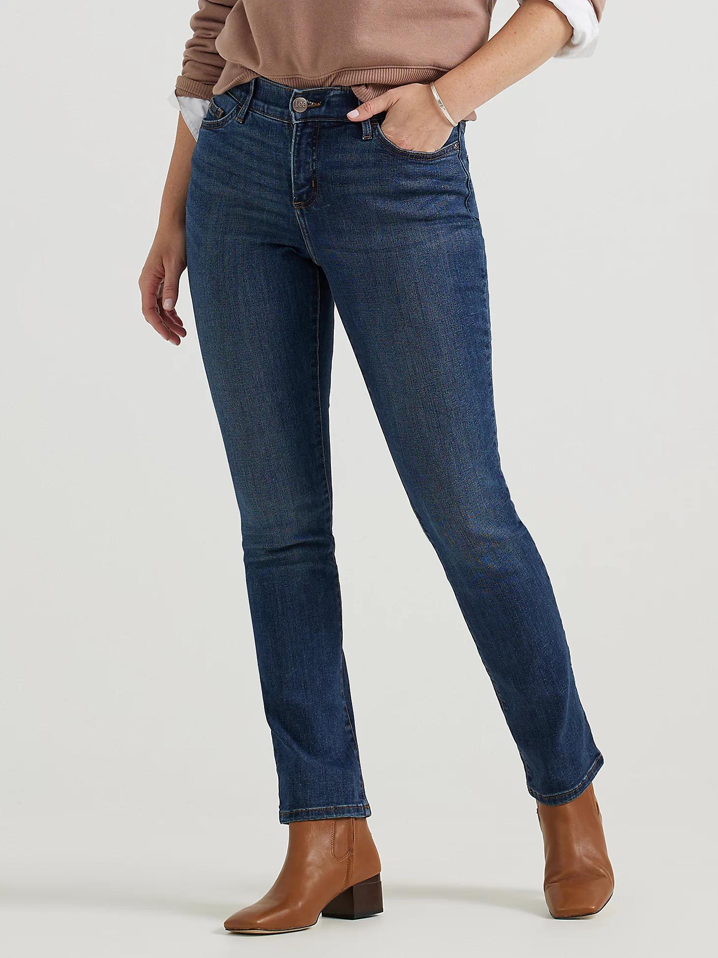 Women's Ultra Lux Comfort with Flex Motion Straight Jean (Petite) | Women's Jeans | Lee® Product Image