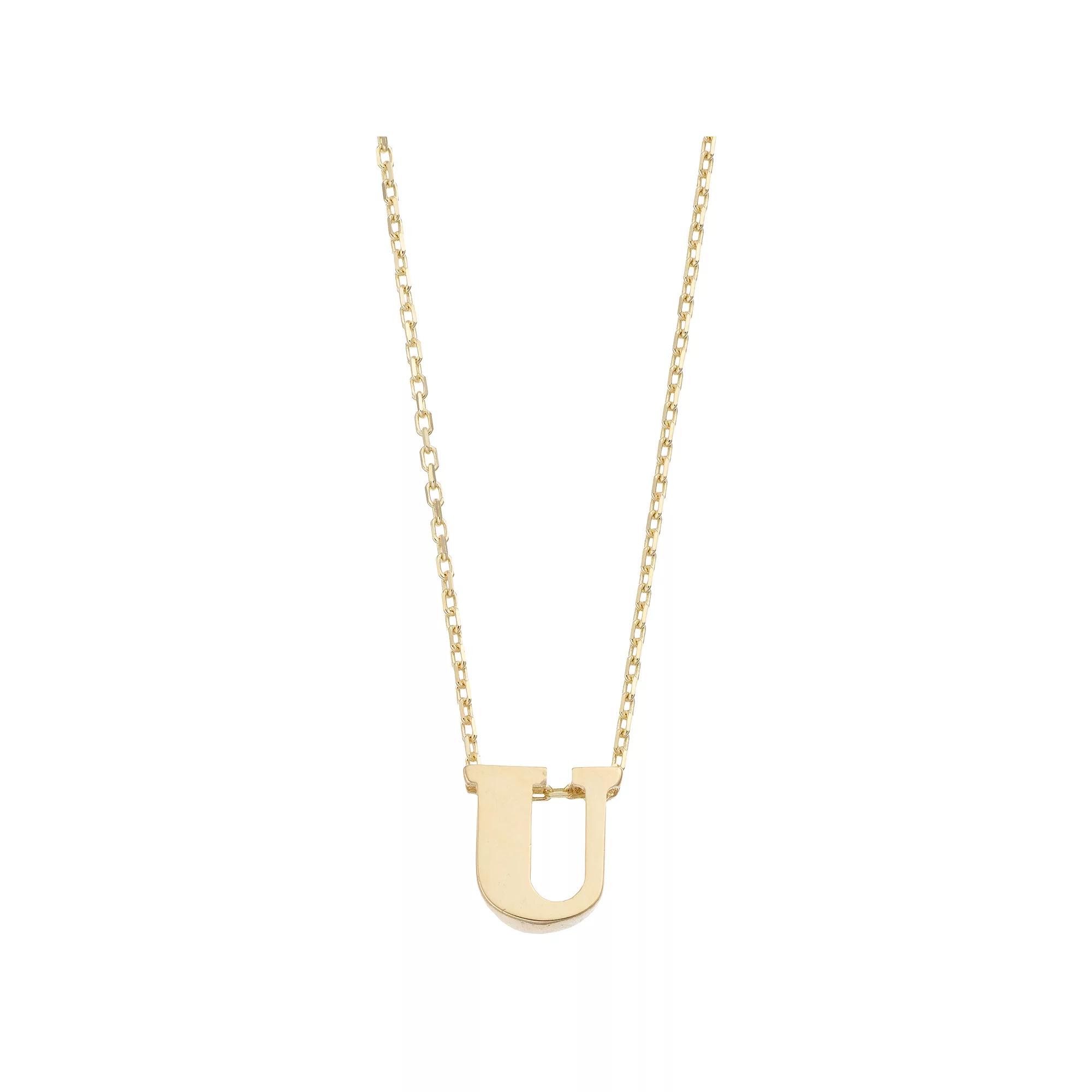 Au Naturale 14k Gold Initial Pendant Necklace, Women's,  Product Image