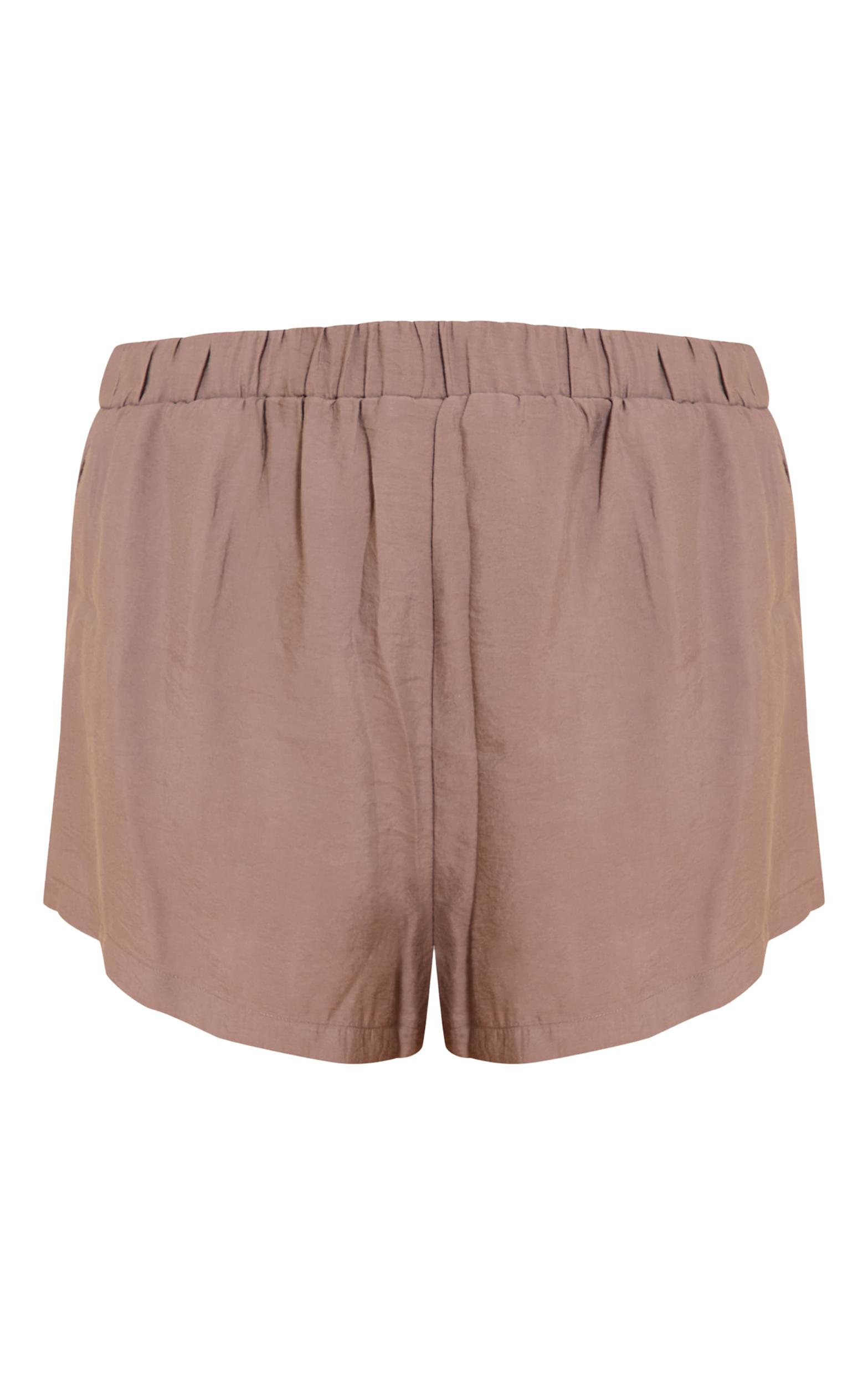 Plus Taupe Mid Rise Floaty Shorts Product Image