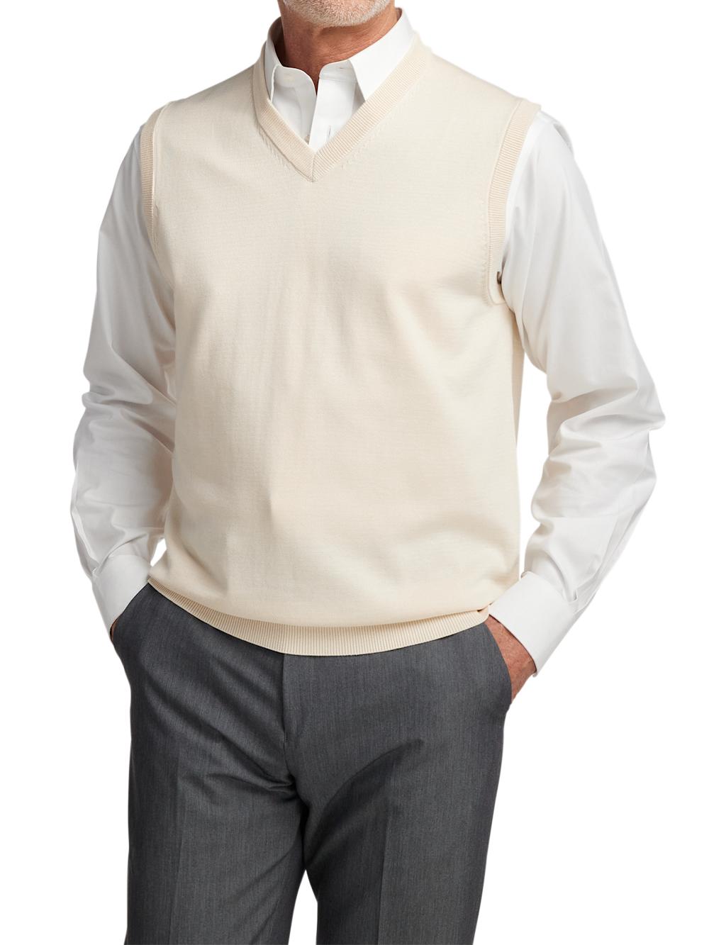 Supima Cotton Vest - Ivory Product Image
