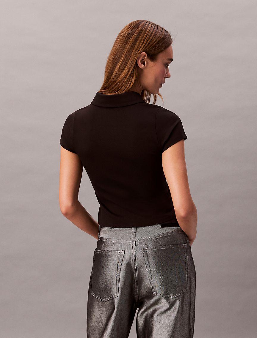 Tech Knit Cropped Polo Shirt Product Image