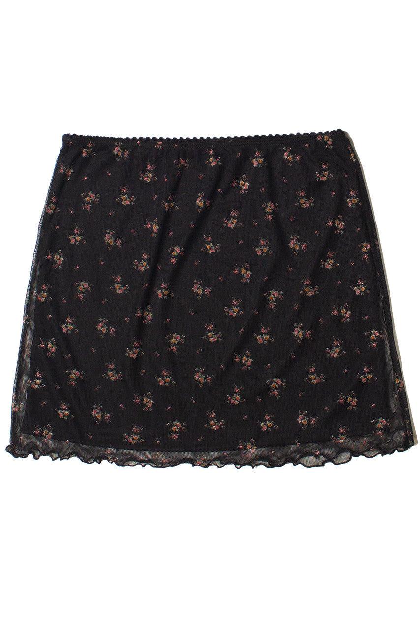 Floral Mesh Mini Skirt Product Image