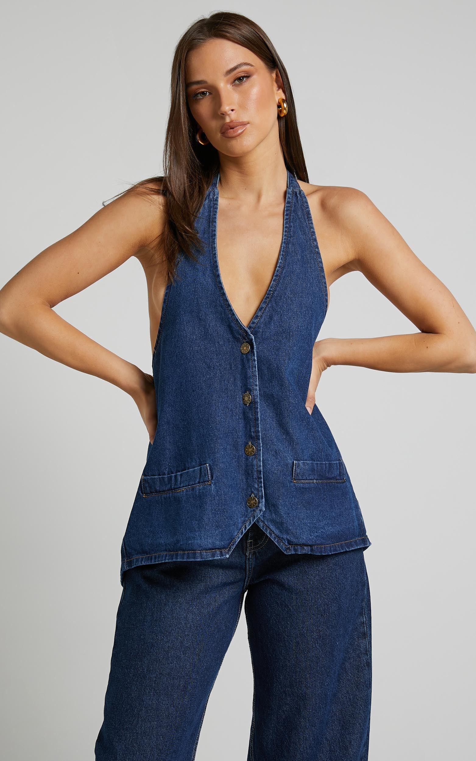 Lioness - Hills Halter in Dark Denim Product Image