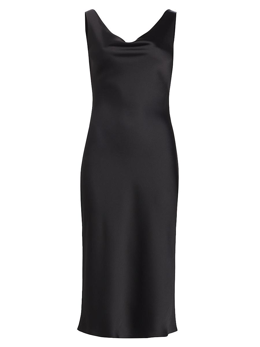 Womens Maria Cowl-Neck Satin Midi-Dress Product Image
