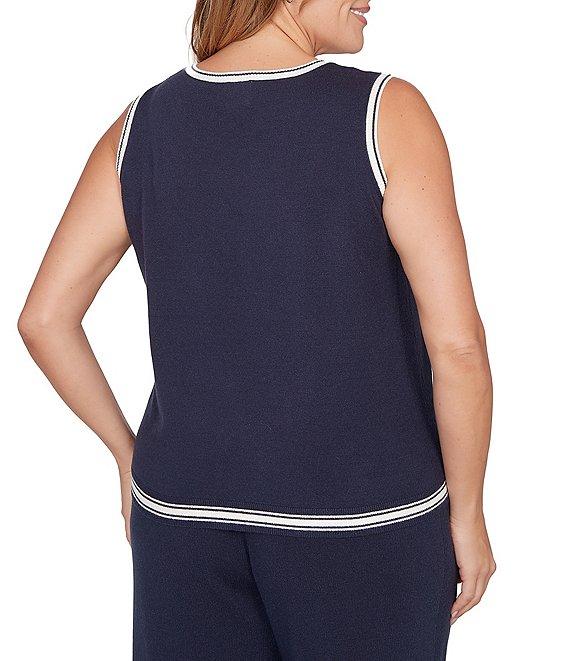 Ruby Rd. Plus Size Fine Gauge Jersey Knit Scoop Neck Sleeveless Sweater Tank Product Image