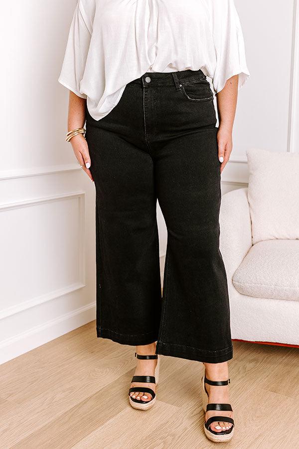Risen Raelynn High Waist Wide Leg Jean in Black Curves Product Image