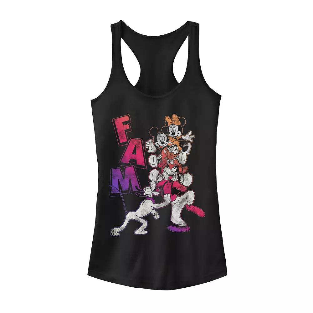 Disney's Mickey Mouse Fam Gradient Portrait Juniors' Racerback Graphic Tank Top, Girl's,  Product Image