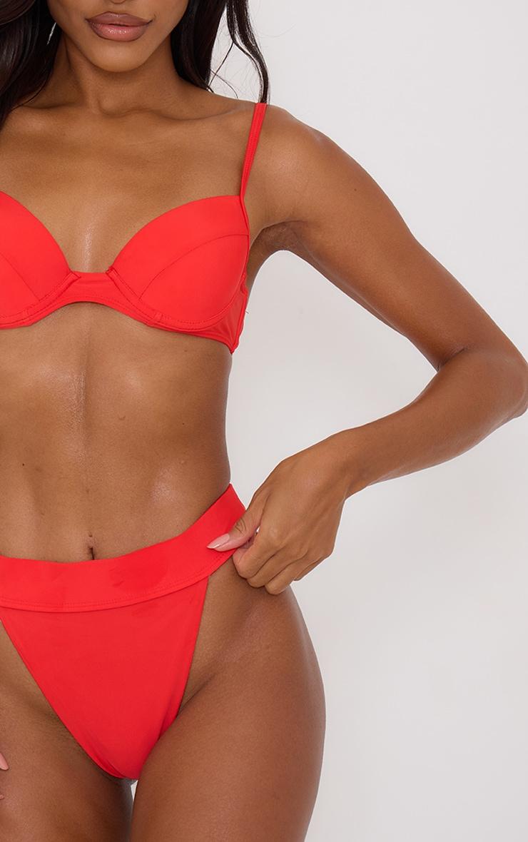 Red Push Up Cupped Underwired Mix & Match Bikini Top Product Image