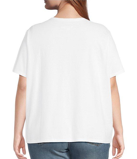 Good American Plus Size Cotton Classic Crew Neckline Short Sleeve Tee Product Image