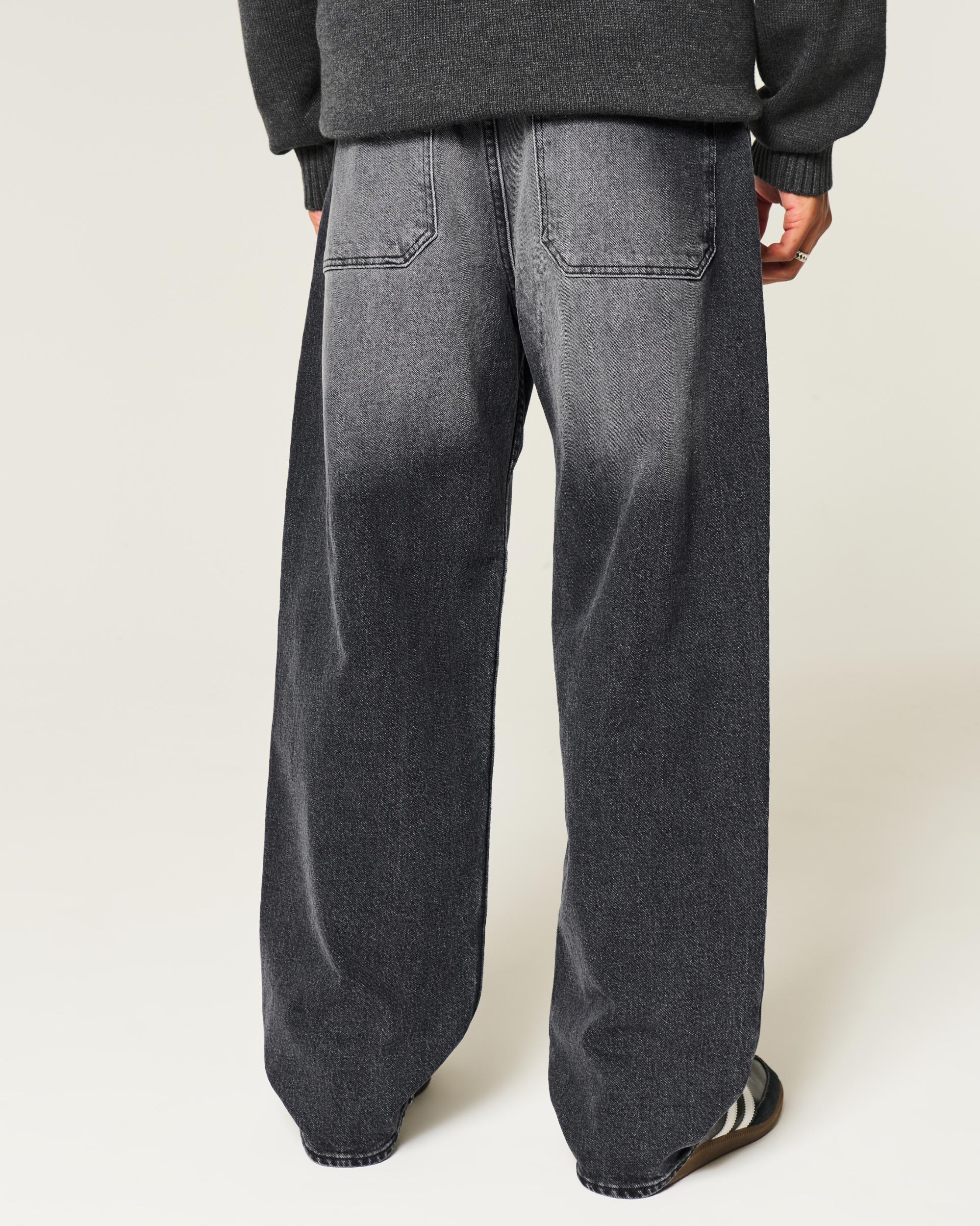 Washed Black Skater Baggy Jeans Product Image