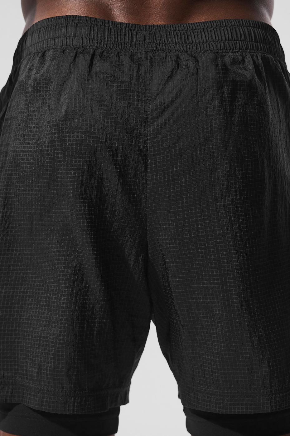 5" Game Time Ripstop 2-In-1 Short - Black/Black Product Image