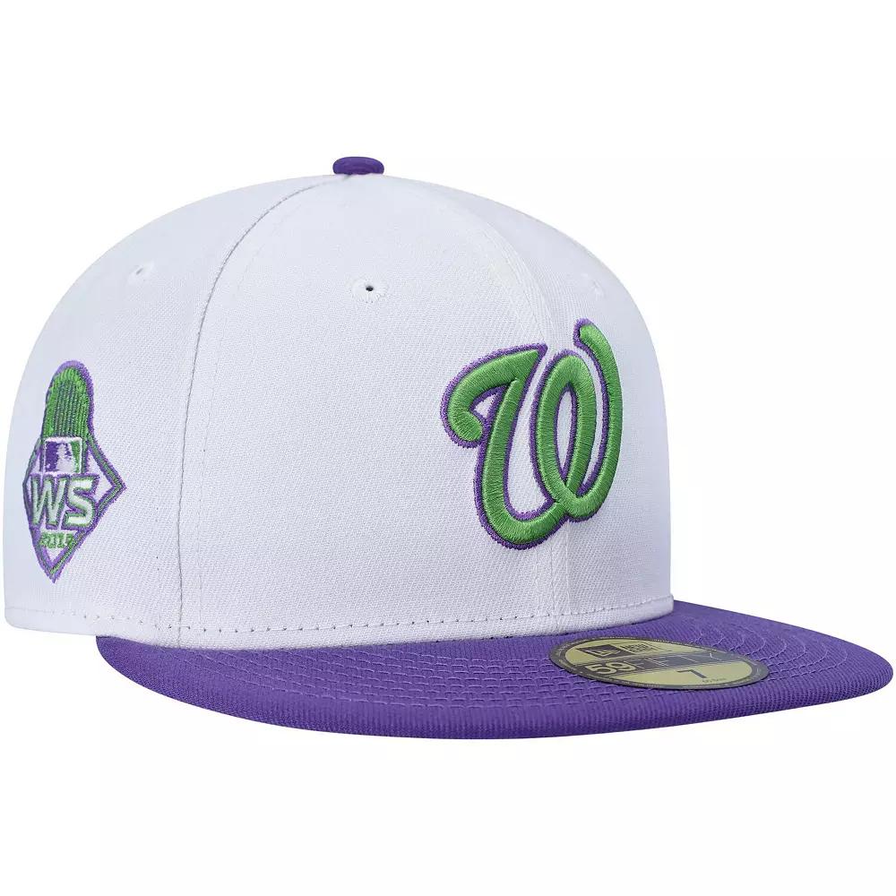 Men's New Era White Washington Nationals  Side Patch 59FIFTY Fitted Hat, Size: 7 1/8 Product Image
