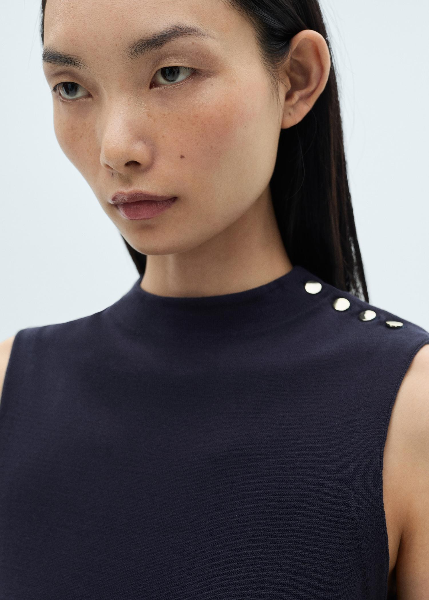 Buttoned knit top - Women | MANGO USA Product Image