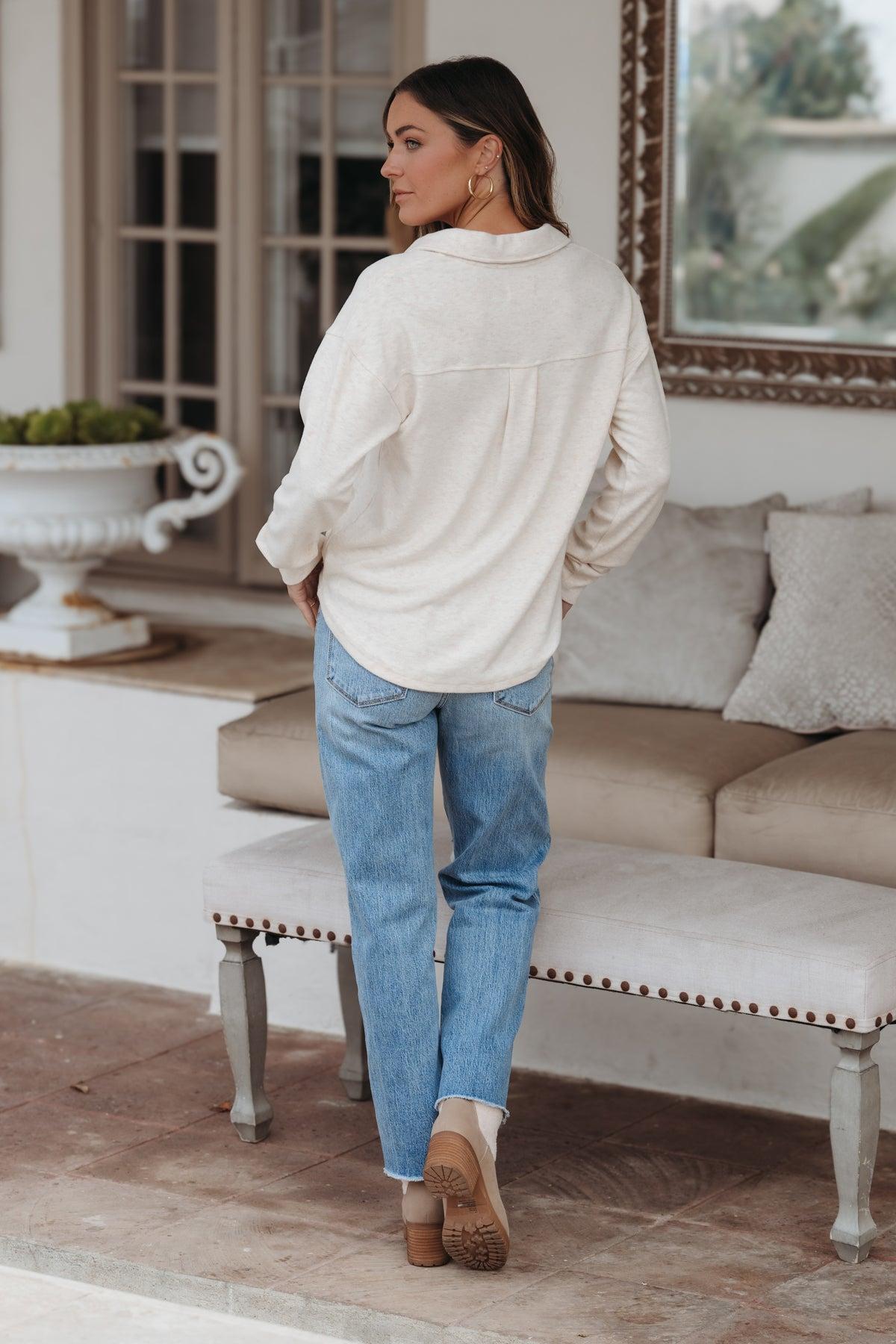 Medium Stone Wash Distressed 90's Boyfriend Jeans - FINAL SALE Product Image