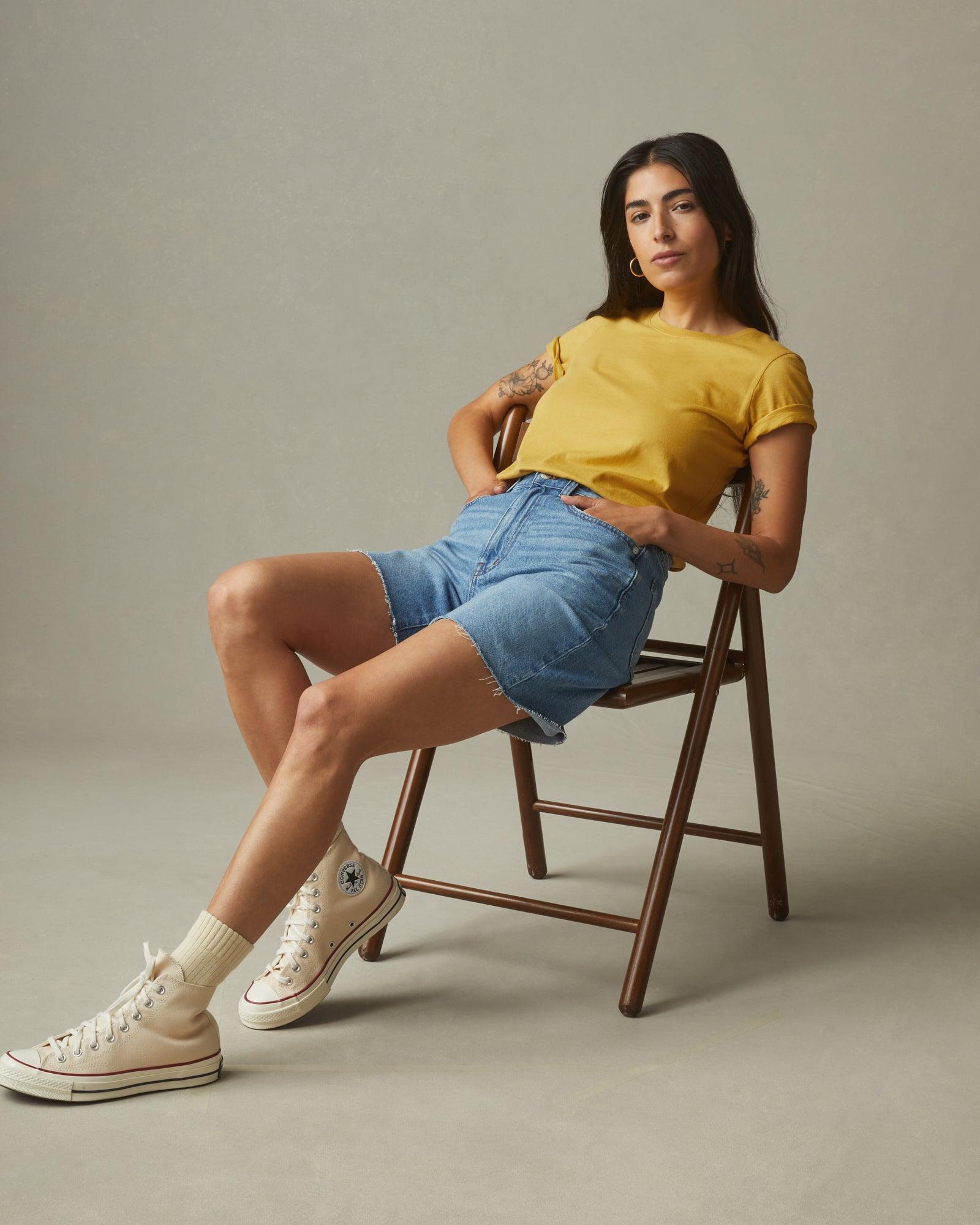 Women's Classic Cotton Crew Tee - Straw Female Product Image