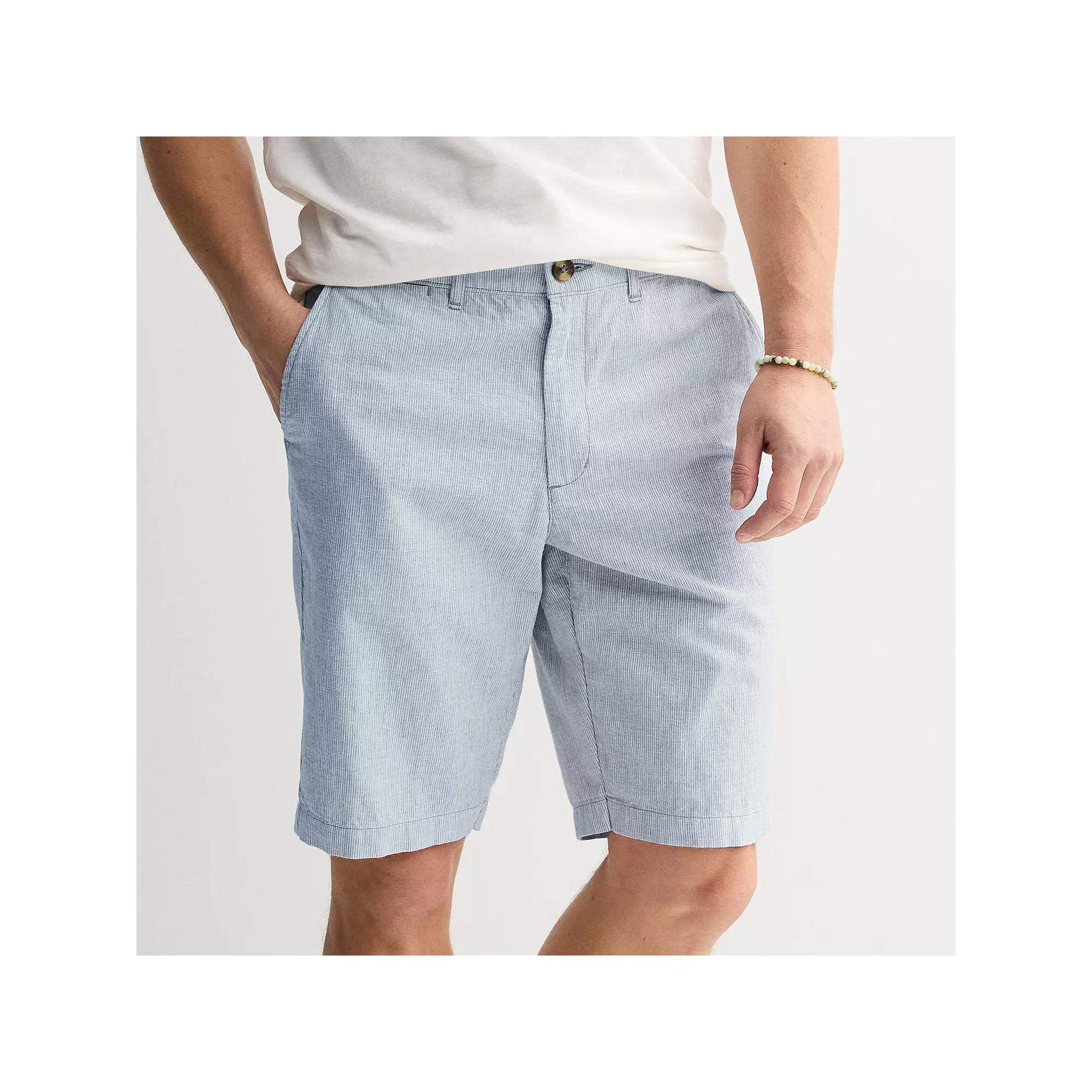 Men's Sonoma Goods For Life® 11" Flexwear Flat Front Shorts, Size: 30 11 IN, Blue Stripe Product Image