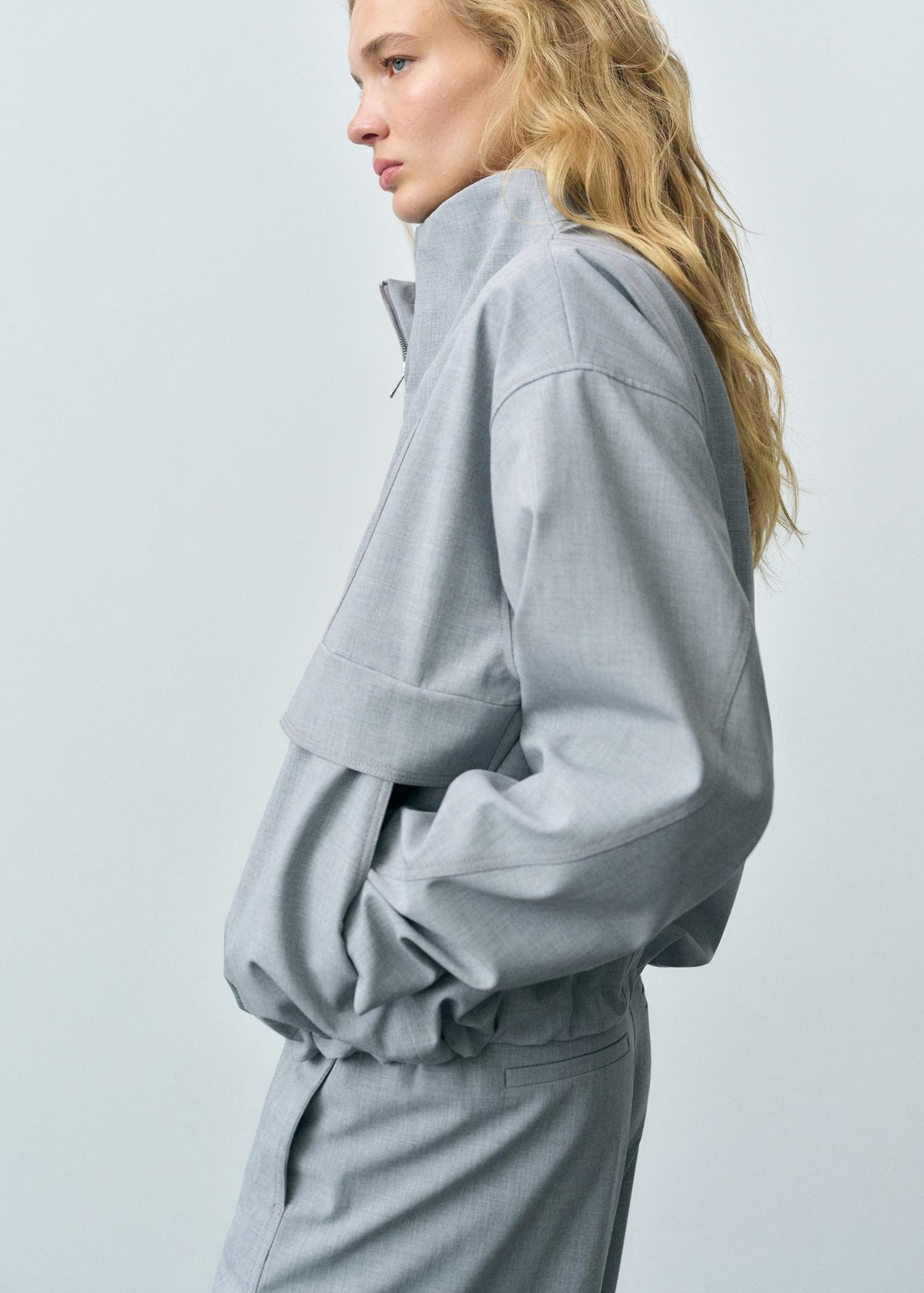 Oversized parka with zipper - Women | MANGO USA Product Image