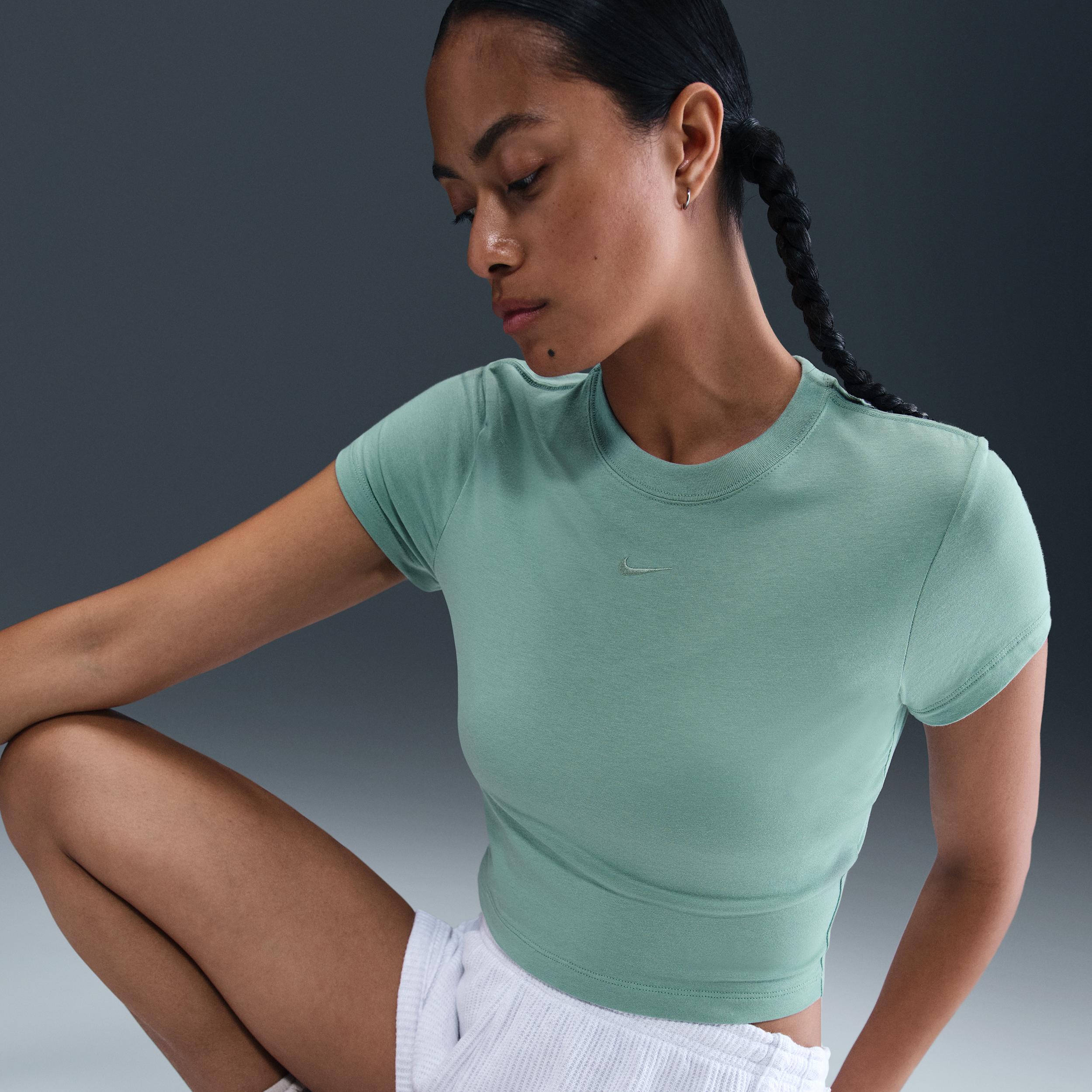 Womens Nike Sportswear Chill Knit Cropped T-Shirt | HF9538-017 Product Image